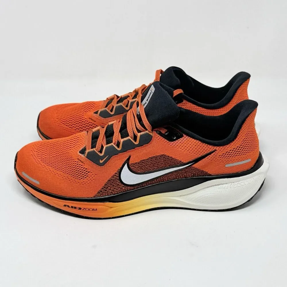 Nike Air Zoom Pegasus 41 Sneakers Mens 11 Safety Orange Black Running Shoes